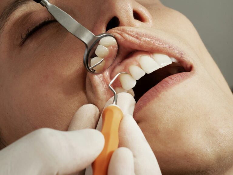 Close-up of a dental examination